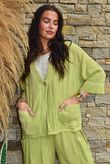 Lina Linen Blend Box Jacket Washed Olive